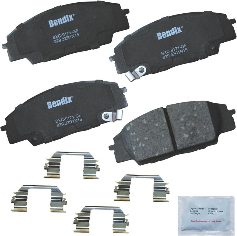 Bendix وسادات فرامل أمامية سيراميك Priority1 CFC829 لسيارات أكورا CSX 2011-2007، RSX 2006-2002، هوندا سيفيك 2011-2006، S2000 2009-2000 - Image 1